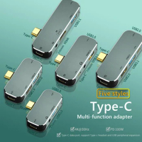 Type-C Extension Hub to 3.5 PD100W USB3.0/USB2.0/USB3.1 HDMI-Compatible Splitter