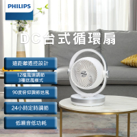 【Philips 飛利浦】8吋DC定時3D循環扇 智能遙控大範圍送風電風扇(12檔風速調節/左右俯仰送風ACR3124CF)