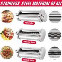 For KitchenAid Pasta Roller Cutter Set for KitchenAid Stand Mixers Pasta Sheet Roller Processor Spaghetti Fettuccine Cutter