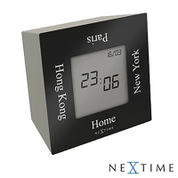【歐洲名牌時鐘】NEXTIME-翻轉時區鐘《歐型精品館》(簡約時尚造型/掛鐘/壁鐘)