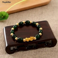 NEW Stone Beads Bracelet for Men Women Chinese Feng Shui Pi Xiu Obsidian Wristband Gold Wealth &amp; Good Luck Pixiu Women Bracelets