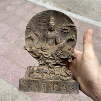 越南沉香木雕刻水月自在觀音擺件禪意客廳玄關佛像工藝品家居裝飾
