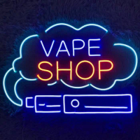 Custom Vape Shop Neon Sign 110-240V 6mm Thick Light Strip Cigarette Smoke Neon Led Light Business Advertising Store Decor