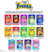 Minuman Serbuk Frenta Soda Renceng Sarsaparilla Bubble Gum Fruit Punch Orange Blackcurrant Blue Cola
