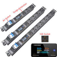 Applicable to PDU power distribution unit socket digital display meter,2-12Ways Universal socket,sur