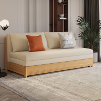 北歐折疊布藝沙發床可儲物客廳小戶型多功能推拉實木兩用網紅簡約