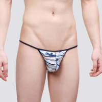 Sexy Slim Strap Low Waist Underwear Sports Sweat Absorbent Close Fitting Camouflage High Cut Narrow Hip Men'S Sexy Underwear