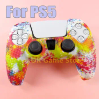 1pc/lot Silicone Case Soft Gel Rubber Cover For Playstation5 PS5 Water Transfer Printing Skin Case For PS5 Game Accessories