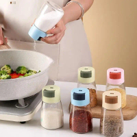 Botol Perasa Pengukur, Jelas, untuk Kegunaan Dapur, Penggoncang Garam dan Lada, Peralatan Dapur Tepa