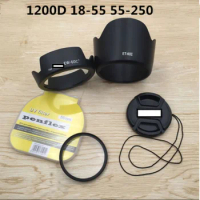 for Canon 1100D 1200D 1300D 1500D 3000D 58mm SLR Camera Hood + UV Lens + Lens Cover