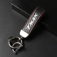 NEW Motorcycle Carbon Fiber Leather Keychain Horseshoe Buckle Jewelry for Yamaha T MAX 530 Tmax 500 T-MAX 560 Keychain
