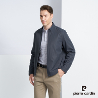 Pierre Cardin皮爾卡登 男款 休閒立領印暗條格紋保暖鋪棉外套-深灰色(5225761-96)