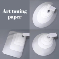 Art Toning Paper Transparent Paint Palette Oval Art Palette Gouache Oil Paint Mixing Palette Clean Plastic Paint Tray Pallette