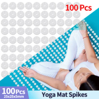 100 Pcs Yoga Mat Spikes Needle Plastic Lotus Pilates Pad Acupressure Massager Spikes for Fitness Workout Cushion Pad Needle