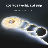 Jalur Lampu LED Kob, Ultra Nipis, Kecil, 3mm, 384pcs / M, Lampu Latar TV LED COB Boleh Laras, Lampu 