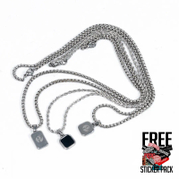 Prodigo * Kalung Titanium Liontin Mote I Kalung Liontin Titanium Persegi Pria I Kalung Rantai Titani