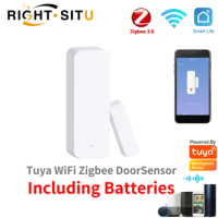 Tuya Zigbee WiFi Door Sensor Smart Door Detector Home Burglar Alarm Security Protection Smart Life Control Via Alexa Google Home