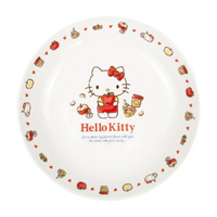 小禮堂 Hello Kitty 陶瓷深盤 8吋 500ml (紅白蘋果款)