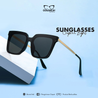 Kacamata Hitam Sunglasses Fashion Korean Style Wanita Lensa UV400 Polarized Bentuk Kotak Bahan TR-90