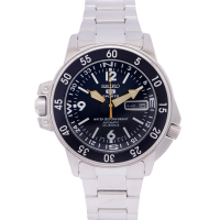 SEIKO 五號sport機械競速款不鏽鋼錶帶手錶(SKZ211K1)-黑面x黑框/40mm