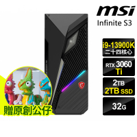 【MSI 微星】i9 RTX3060Ti電腦(S3 13SI/i9-13900K/32G/2TB SSD+2T/RTX3060Ti-8G/W11P)