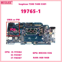19765-1 With i3 i5 i7-11th Gen CPU 8G/16G RAM UMA/PM Laptop Motherboard For Dell Inspiron 7400 7300 5301 Vostro 5301 Mainboard