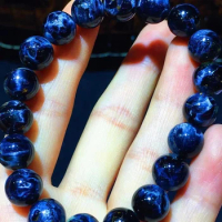 Natural Blue Pietersite Women Men Bracelet Round Beads 10.5mm Chatoyant Cat Eye Namibia AAAAA