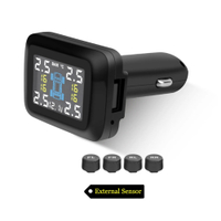 TY09 Smart USB TPMS Car Tire Pressure Alarm Monitor System 4 Sensors Display Tire Pressure Temperatu
