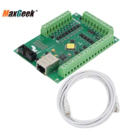 Maxgeek 5-Axis Ethernet Motion Card Mach3 Breakout Board CNC Controller Board for Industrial CNC Milling Machine Engraver