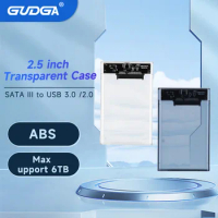 GUDGA SATA 2.5" USB 3.0 Transparent External Case HDD Enclosure SSD Support 4TB Case Mobile Box Hard Disk Adapter Tool Free
