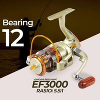 YUMOSHI REELSKING Reel Pancing Spinning Fishing Reel 5.5:1 3000 - EF3000 Silver