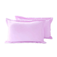 CINN卓瑩光波-粉紫刷毛枕套-2入