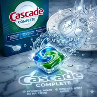 Cascade Complete Dishwasher Detergent, sabun khusus untuk mesin pencuci piring.