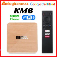 Mecool KM6 Deluxe Smart TV Box Android 10 Amlogic S905X4 Android 10.0 ATV 4GB RAM 64GB ROM 2.4/5G WiFi BT Media Player 4K