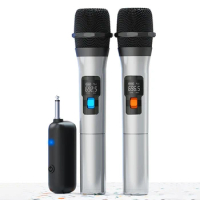 Uhf Wireless Microphone System Kits Usb Receiver Handheld Karaoke Microphone for Home Party Church Event Speaker