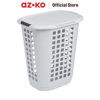 MJ AZKO Ezy Storage Keranjang Laundry Dengan Tutup - Putih/Abu-Abu Cucian Tempat Pakaian Kotor Murah