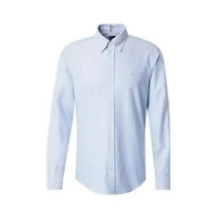 Hugo Boss H-Roan Logo Embroidered Slim Fit Long Sleeves Shirt Blue L Blue