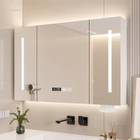 Creative Smart Bathroom Mirrors for Home Wall-mounted Bathroom Mirror Storage Cabinet Integrated Minimalist Bath Mirrors Cabinet