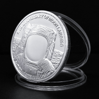 宇航員登月硬幣50周年紀念章 圓宇航夢DIY創意大頭貼牙仙金幣銀幣