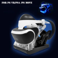 PS VR Charging Stand with Optional Illumination Rapid AC Dual Charger Display Holder For PlayStation VR Headset