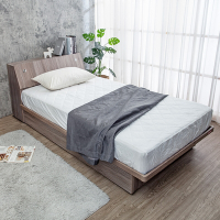 Boden-米恩3.5尺單人側掀床房間組-2件組-床頭箱+側掀床底(古橡色-七色可選-不含床墊)