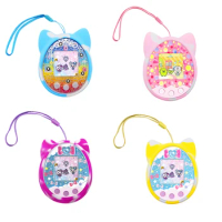 Soft Silicone Comprehensive Protection Skin with Lanyard E-pet Machine Protector Cartoon Cat Shaped 