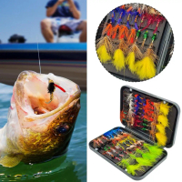 64 Beginner Fly Lures Kit Dry Wetfly Fly Fishing Artificial Lures D8N3