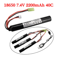 7.4V 2200MAH Lipo Battery + USB charger For Airsoft gun battery AKKU For Mini Airsoft Air Pistol toys Gun 2S Battery model parts