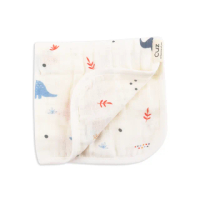 【Cuz】土耳其有機綿紗布巾-恐龍嬰兒紀-加厚四層紗雙面款(35x35cm)