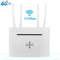 4G CPE Router 300Mbps 4G LTE WIFI Router with SIM Card Slot 4 External Antenna Wireless Modem RJ45 W