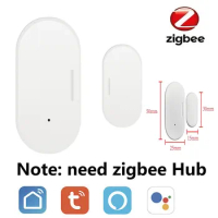 Tuya Zigbee Smart Door And Window Sensors Home Alarm Security Door Open/Close Detector Smart Life Control Via Alexa Google Home