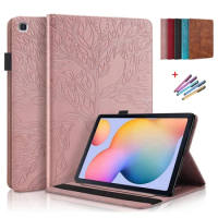 Emboss Tree Leather Flip Case for Samsung Galaxy Tab A8 2021 A7 S6 Lite Case Wallet Tablet Funda for Galaxy Tab S7 S8 Case Coque