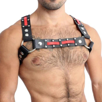 Men Leather Tops Chest Harness Adjustable Belts Fetish BDSM Gay Body Bondage Cross Harness Cage Erotic Rave Gay Clothing For Sex