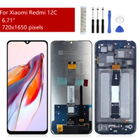 For Xiaomi Redmi 12c Lcd Display Touch Screen Digitizer Assembly With Frame For Redmi 12c Display Replacement Repair Parts